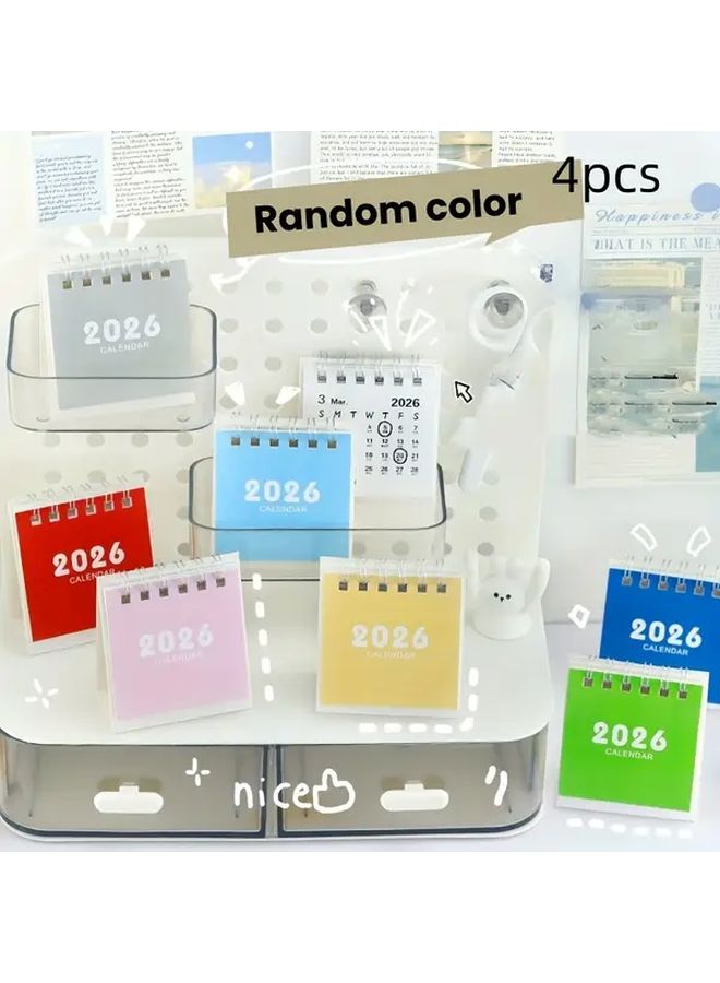 2025 2026 Desk Calendar Planner Set 4pcs Random Color Monthly Organizer Notepad - Image 1